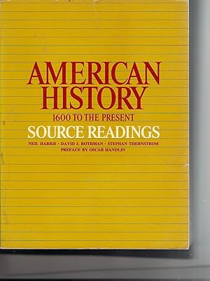 Immagine del venditore per American History 1600 to the Present Source Readings venduto da Beverly Loveless