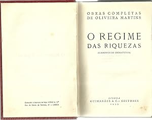 O REGIME DAS RIQUEZAS (Elementos de crematística)