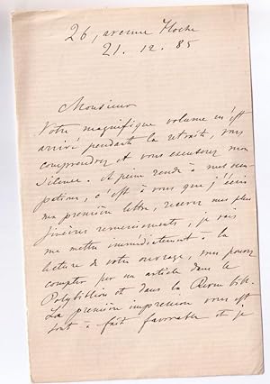 Belle lettre autographe signée de l'historien du monde slave et spécialiste de la Russie, Paul Pi...