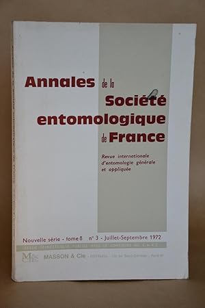 Bild des Verkufers fr Annales De La socit Entomologique De France, Nouvelle Srie - Tome 8, n 3, Juillet - septembre 1972 zum Verkauf von Librairie Raimbeau