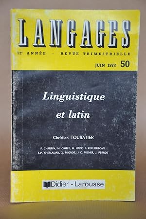 Seller image for Langages, 12e anne, Juin 1978 ; Linguistique et Latin for sale by Librairie Raimbeau