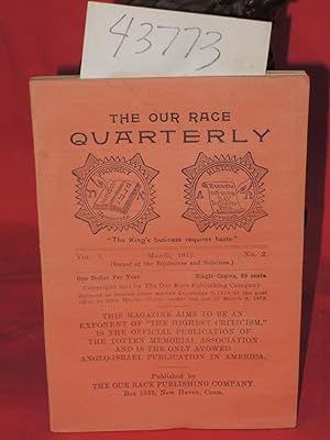 Image du vendeur pour 03- 1912, Vol. 3, No. 2 The Our Race Quarterly, mis en vente par Princeton Antiques Bookshop
