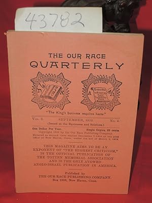 Image du vendeur pour September 1912, Vol. 3, No. 4 The Our Race Quarterly, mis en vente par Princeton Antiques Bookshop