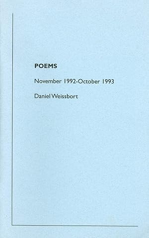 Seller image for Poems November 1992 - October 1993 for sale by The Haunted Bookshop, LLC