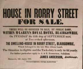 House in Rorry Street for Sale [original auction poster].