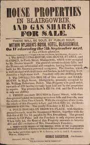 House Properties and Gas Shares for Sale. Blairgowrie [original auction poster].