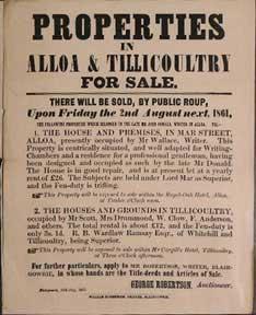 Properties in Alloa & Tillicoultry for Sale [original auction poster].