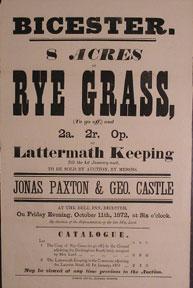8 Acres of Rye Grass and Lattermath Keeping. Bicester [original auction poster].