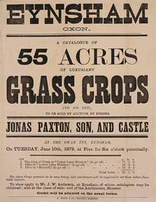 A Catalogue of 55 Acres of Luxuriant Grass Crops. Eynsham, Oxom [original auction poster].