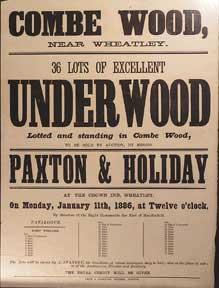 36 Lots of Excellent Underwood. Combe Wood, near Wheatley [original auction poster].