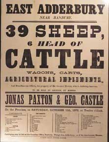 Imagen del vendedor de 39 Sheep, 6 Head of Cattle, Wagons, Carts, Agricultural Implements. East Adderbury, near Banbury [original auction poster]. a la venta por Wittenborn Art Books