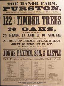 Imagen del vendedor de 122 Good Timber Trees, comprising 20 Oaks, 75 Elms, 17 Ash & 10 Abele. The Manor Farm, Purston [original auction poster]. a la venta por Wittenborn Art Books