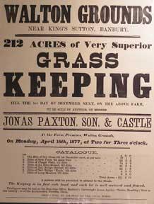 Imagen del vendedor de 212 Acres of Very Superior Grass Keeping. Walton Grounds, near King's Sutton, Banbury [original auction poster]. a la venta por Wittenborn Art Books