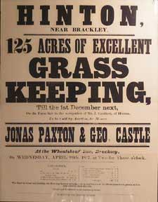 Imagen del vendedor de 125 Acres of Excellent Grass Keeping. Hinton near Brackley [original auction poster]. a la venta por Wittenborn Art Books