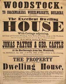 Imagen del vendedor de The Excellent Dwelling House with Cottage Adjoining. Woodstock [original auction poster]. a la venta por Wittenborn Art Books