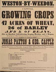 Imagen del vendedor de Capital Growing Crops comprimising Wheat, Barley, and Beans. Weston-by-Weedon [original auction poster]. a la venta por Wittenborn Art Books