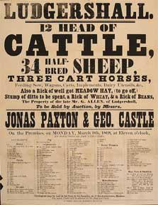 Imagen del vendedor de 12 Head of Cattle, 34 Half-Bred Sheep, 3 Cart Horses, etc. Ludgershall [original auction poster]. a la venta por Wittenborn Art Books