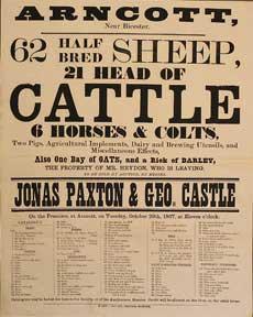 Imagen del vendedor de 62 Half Bred Sheep, 21 Head of Cattle, 6 Horses and Colts. Arncott, near Bicester [original auction poster]. a la venta por Wittenborn Art Books