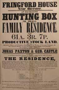 An Excellent Hunting Box or small Family Residence. Fringford House, Near Bicester. [original auc...