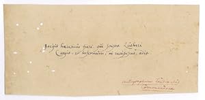 Seller image for Autograph quotation. for sale by Antiquariat INLIBRIS Gilhofer Nfg. GmbH