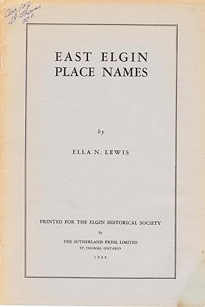 East Elgin Place Names.