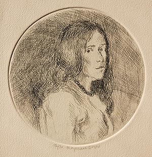 Circular portrait of a woman