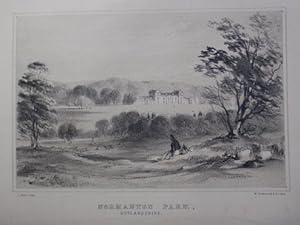 Original Antique Lithograph Illustrating Normanton Park,Rutlandshire (leicestershire) Visitation ...