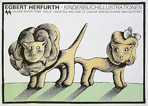 Plakat / poster: Egbert Herfurth. Kinderbuchillustrationen. Galerie Roter Turm. Halle. Ausstellun...