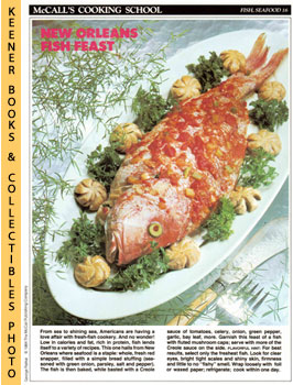 McCall's Cooking School Recipe Card: Fish, Seafood 16 - Baked Stuffed Red Snapper With Creole Sau...