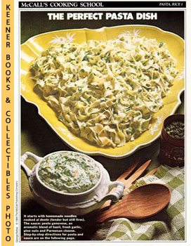 McCall's Cooking School Recipe Card: Pasta, Rice 1 - Noodles With Pesto Sauce : Replacement McCal...