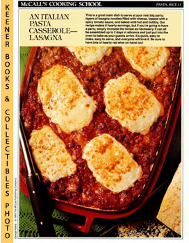 McCall's Cooking School Recipe Card: Pasta, Rice 11 - Lasagna : Replacement McCall's Recipage or ...