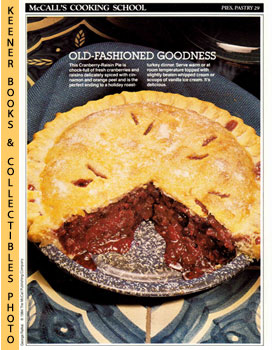 McCall's Cooking School Recipe Card: Pies, Pastry 29 - Cranberry-Raisin Pie : Replacement McCall'...