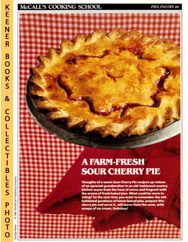 McCall's Cooking School Recipe Card: Pies, Pastry 44 - Sour-Cherry Pie : Replacement McCall's Rec...