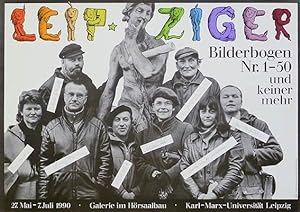 Plakat / poster: Leipziger Bilderbogen. Nr. 1-50 und keiner mehr. 27. Mai-7. Juli 1990. Galerie i...