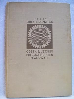 Seller image for Prosaschriften in Auswahl. Gotthold Ephraim Lessing. [Ausgew. u. mit Angaben aus d. Leben d. Dichters, sowie mit Anm. versehen von Bruno Markwardt]. for sale by Antiquariat Bler