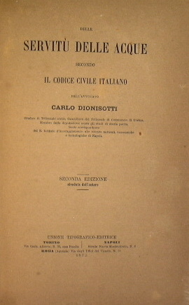 Bild des Verkufers fr Delle servit delle acque secondo il Codice Civile italiano zum Verkauf von Antica Libreria Srl