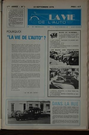 La vie de l'auto. Le Bi-Mensuel de l'automobile ancienne. (since 1983: "Le monde de l'automobil a...