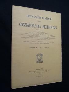 Seller image for Dictionnaire pratique des connaissances religieuses, Fascicule XXIX. Twain - Zurbaran for sale by Abraxas-libris