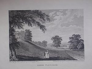 Original Antique Engraving Illustrating Esher Place in Surrey.