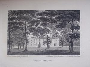 Seller image for Original Antique Engraving Illustrating Thrale Place in Surrey. for sale by Rostron & Edwards