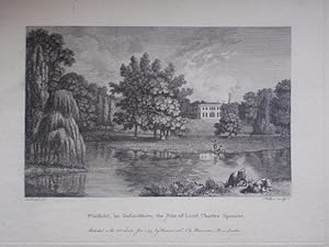 Original Antique Engraving Illustrating Whitfield in Oxfordshire The Seat of Lord Charles Spencer.