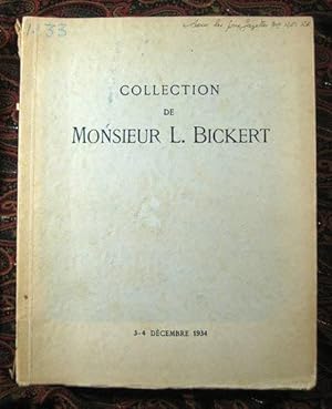 Collection de Monsieur L. Bickert, 3-4 Decembre 1934