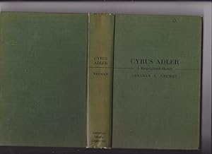 Image du vendeur pour CYRUS ADLER: A BIOGRAPHICAL SKETCH mis en vente par Meir Turner