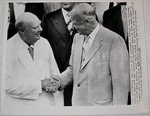 Press Photograph of Winston Churchill and President Dwight Eisenhower