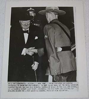 Press Photograph of Winston Churchill and Sgt Allan Ross, his bodyguard.