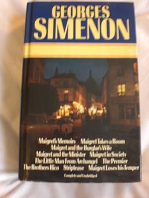 Seller image for Maigret's Memoirs; Maigret Takes a Room; The Brothers Rico; Maigret and the Burglar's Wife; The Little Man from Archangel; Maigret and the Minister; Striptease; The Premier; Maigret in Society; Maigret Loses His Temper for sale by MacKellar Art &  Books