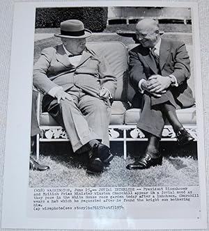 Press Photograph of Winston Churchill and President Dwight Eisenhower