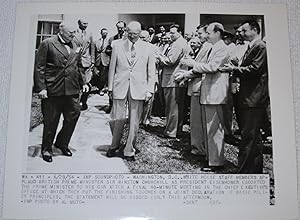Press Photograph of Winston Churchill and President Dwight Eisenhower