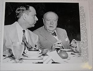Press Photograph of Winston Churchill and Ernest B. Vaccaro