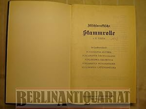 Imagen del vendedor de Allschlaraffische Stammrolle a. U. 113 / 114 der Landesverbnde Schlaraffia, Austria, Deutschland, Helvetica, Nordamerika, Lateinamerika. (Stand: 1. Juni 1972, 1. Brachmond a. U. 113). a la venta por BerlinAntiquariat, Karl-Heinz Than